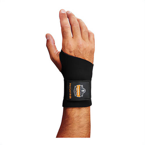 Ergodyne® 16614 ProFlex® 670 Wrist Support, Large, Ambidextrous Hand, Reversible Hook and Loop Wrist Strap Closure, Black