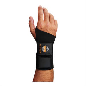 Ergodyne® 16623 ProFlex® 675 Wrist Support, Medium, Ambidextrous Hand, Reversible Hook and Loop Wrist Strap Closure, Black