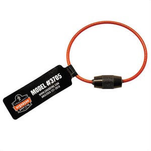 Ergodyne® 19709 Squids® 3707 Series Loop Tool Tail™ Wire Tool Tail, For Safety Tether, 6 in L Extended, Stainless Steel, Orange