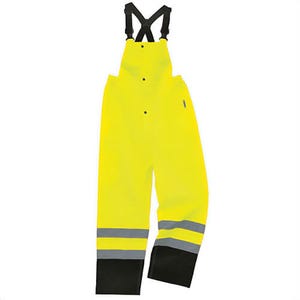 Ergodyne® 25012 8918BK GloWear® Supplemental Rain Bib, S, Lime, 300D Oxford Polyester