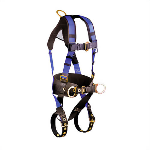 FallTech® 7073BSM Contractor Belted Harness, S to M, 425 lb Load, Polyester Strap, Tongue Leg Strap Buckle, 