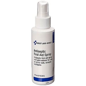 First Aid Only® 13-080 Antiseptic Spray, Plastic Spray Bottle Packing, Formula: 2.5% Lidocaine/0.14% Benzalkonium Chloride