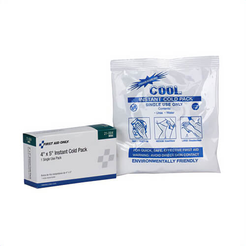 First Aid Only® 21-004-001 Regular Cold Pack, 5 in L x 4 in W, Plastic, White