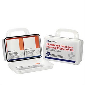 First Aid Only® 3065 Unitized Bloodborne Pathogen Spill Clean Up Kit, Plastic Case, Fluids Absorbed: Blood