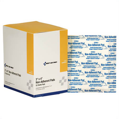 First Aid Only® I256 Non-Adherent Pad, 3 x 4 in, Cotton