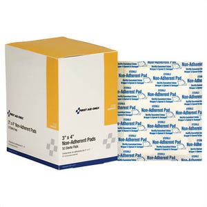 First Aid Only® I256 Non-Adherent Pad, 3 x 4 in, Cotton