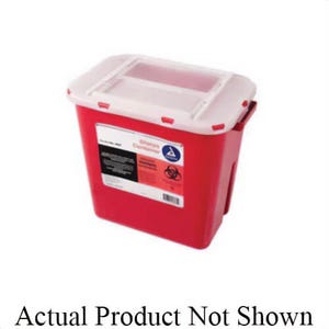 First Aid Only® M949 Sharps Container, 1 qt, 3-1/2 in L, Plastic, Red
