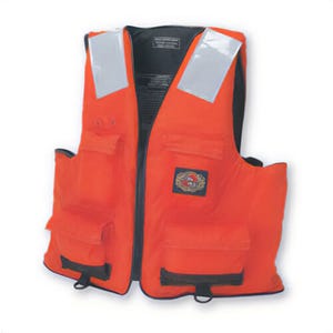 First Choice Marine® 2000011406 Type III Flotation Work Vest, Reflective Strips, Contoured Design, Side-Adjustment Tabs, XXL
