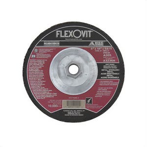 FlexOvit® High Performance™ A3236H Fast Grind Precision Depressed Center Grinding Wheel, 6 in dia x 1/4 in Thick, A30S Grit