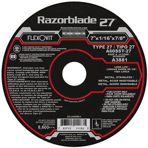 Flexovit® A3881 Depressed Center Cutoff Wheel, 20 each