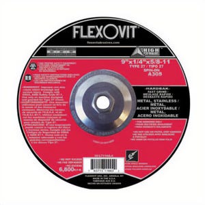 FlexOvit® HP™ A8353H Fast Grind Depressed Center Wheel, 9 in dia x 1/4 in Thick, A30S Grit, Aluminum Oxide Abrasive