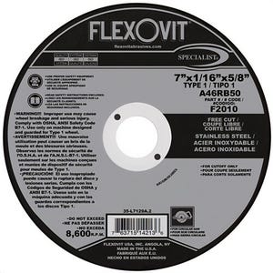 Flexovit® F2010 Reinforced Cutoff Wheel Specialist, 25 each