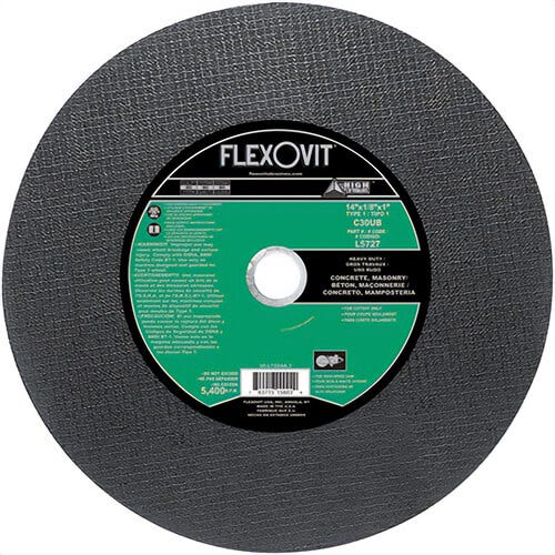 FlexOvit® L5727 USA Inc. High-Speed Cutoff Wheel, 14 in dia, 1/8 in Thickness, High Speed Saw