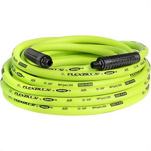 Flexzilla® HFZ3835YW2 Hybrid Air Hose, Heavy Duty, Lightweight, 3/8 in x 35 ft, 1/4 in MNPT Fittings