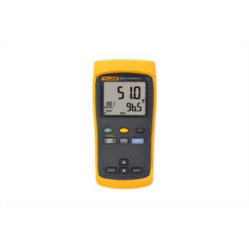 Fluke® FLUKE-51-2 60HZ Digital Thermometer, 210 to 1200°C J-Type, 200 to 1372°C K-Type, 250 to 400°C T-Type, 150 to 1000°C E-Type