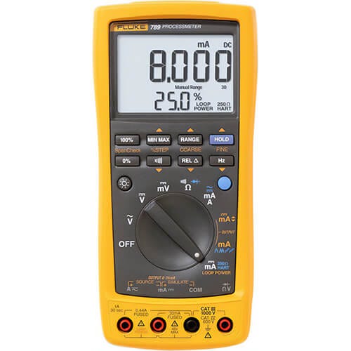 Fluke® FLUKE-789 Process Meter, 0 to 1000V AC/DC Loop, 0 to 1 A Loop, Multi-Line LCD Display, 7.35 in L x 3.41 in W x 1.25 in H