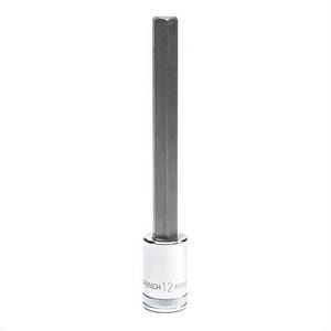 Gearwrench® 82582 Long L Knurled Bit Socket, 1/2 in Hex Drive, 12 mm, 4.88 in L Bit, ASME Specified