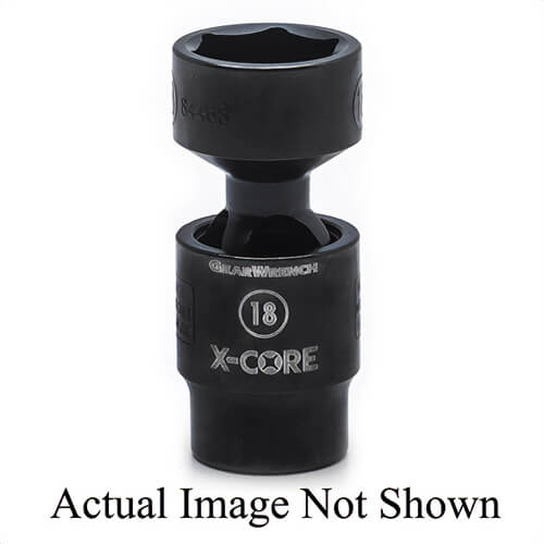 GearWrench® 84472 X-Core™ Socket, Impact Rated, Metric, Hex Drive, 3/8 in Drive, Standard Socket, 22 mm Socket, 2.197 in OAL