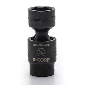 GearWrench® 84483 X-Core™ Socket, Impact Rated, Imperial, Hex Drive, 3/8 in Drive, Standard Socket, 9/16 in Socket, 2.197 in OAL