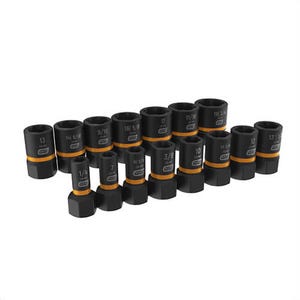 Gearwrench® 84783 Standard L Extraction Socket Set, 1/4 in, 3/8 in Drive, 15 pc, Included Socket Size: 1/4 to 3/4 in