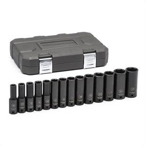 Gearwrench® 84955N Socket Set, ASME B107.33M, 6 Points, 1/2 in Drive, 14 pc, Included Socket Size: 10 to 27 mm