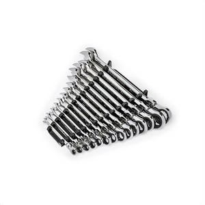 Gearwrench® 86759 90-Tooth 12-Point Flexible Head Ratcheting Combination Wrench Set, 14 pc, 1/4 to 1 in, Polished Chrome