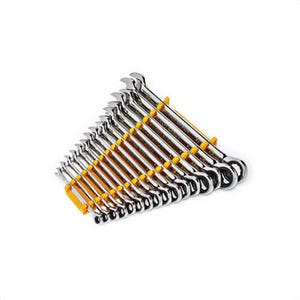 Gearwrench® 86928 90-Tooth 12-Point Ratcheting Combination Wrench Set, 16 pc, 8 to 25 mm, Polished Chrome