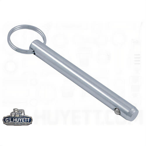 G.L.Huyett™ Heritage™ DTP-0500-3500 Imperial Detent Pin, 1/2 in dia, 3-1/2 in L Usable, Medium Carbon Steel, Zinc Clear