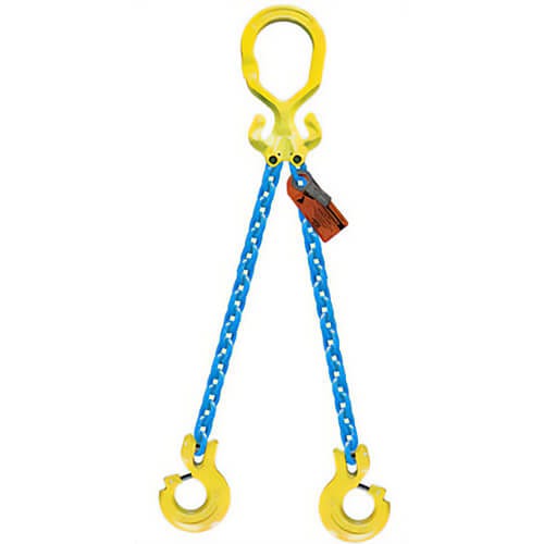 GrabiQ® Double Leg, 5/8 in, Adjustable Chain Sling, MG2-CL, 20 ft Length, 39100 lb WLL