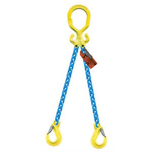 GrabiQ® Double Leg, 5/8 in, Adjustable Chain Sling, MG2-EGKN, 8 ft Length, 39100 lb WLL