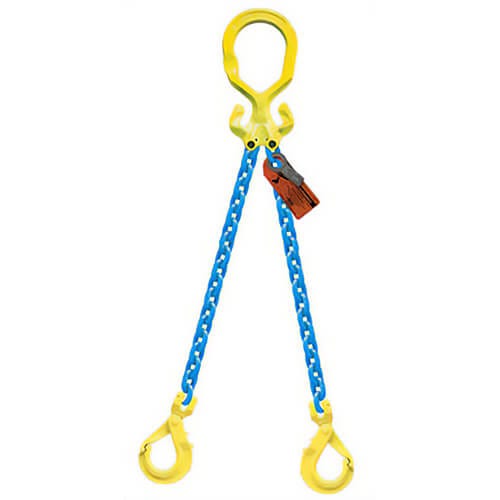 GrabiQ® Double Leg, 5/8 in, Adjustable Chain Sling, MG2-GBK, 20 ft Length, 39100 lb WLL