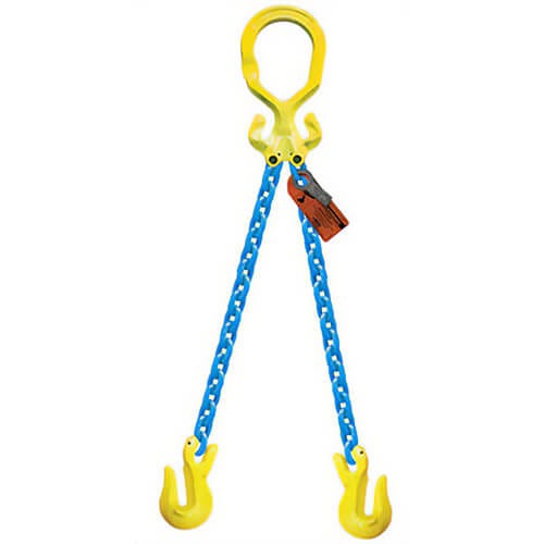 GrabiQ® Double Leg, 5/8 in, Adjustable Chain Sling, MG2-GG, 20 ft Length, 39100 lb WLL