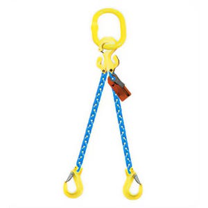 GrabiQ® Double Leg, 5/8 in, Adjustable Chain Sling, TG2-EGKN, 8 ft Length, 39100 lb WLL