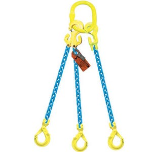 GrabiQ® Triple Leg, 3/8 in, Adjustable Chain Sling, TG3-GBK, 8 ft Length, 22900 lb WLL