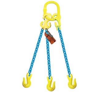 GrabiQ® Triple Leg, 3/8 in, Adjustable Chain Sling, TG3-GG, 8 ft Length, 22900 lb WLL