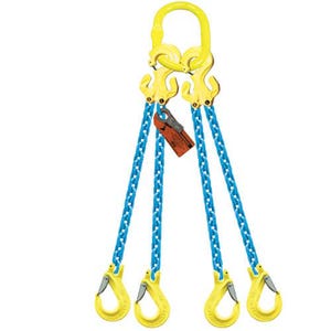 GrabiQ® Quad Leg, 5/8 in, Adjustable Chain Sling, TG4-EGKN, 5 ft Length, 58700 lb WLL