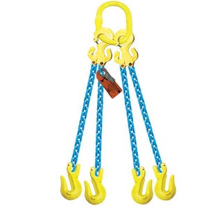 GrabiQ® Quad Leg, 5/8 in, Adjustable Chain Sling, TG4-GG, 5 ft Length, 58700 lb WLL