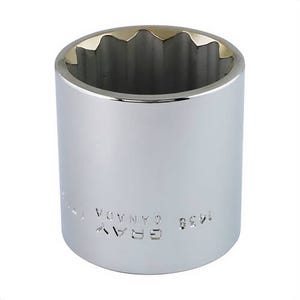 Gray Tools 1439 Standard Socket, Imperial, 1/2 in Square Drive, 1-7/16 in Hex Socket, 12 Points