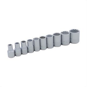 Gray Tools 15110 Standard Socket Set, 12 Points, 1/4 in Drive, 10 pc, Included Socket Size: 3/16 to 9/16 in