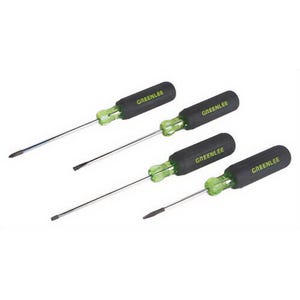 Greenlee® 0153-03C Mini Screwdriver Set, 4 pc, ASME Specified, Acetate Handle/SVCM Steel Shank, Black Phosphate