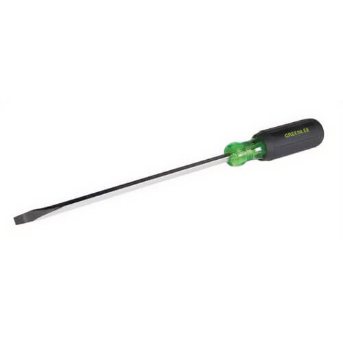 Greenlee® 0153-13C Heavy Duty Screwdriver, 1/4 in Flat/Keystone Point, Steel Shank, 12-11/32 in OAL, Acetate Handle, Black Phosphate Plated