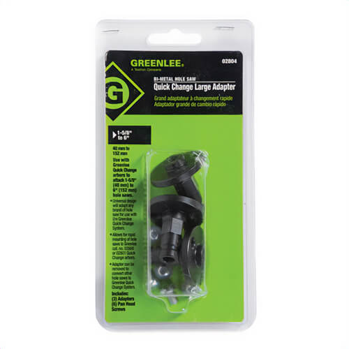 Greenlee® 02804 Large Adapter, for Use With 1-5/8 to 6 Saws, Black