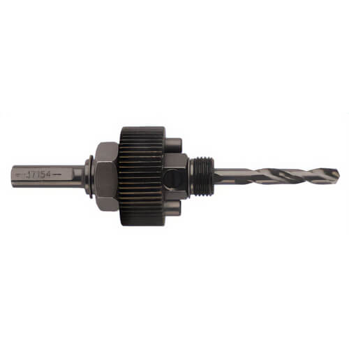 Greenlee® 37154 Hole Saw Arbor, Hex Shank, 5/16 in Shank, 1-1/4 to 2 in dia Hole Saw, 1/4 dia x 4-1/8 in L Pilot Drill Size, 2 in OAL