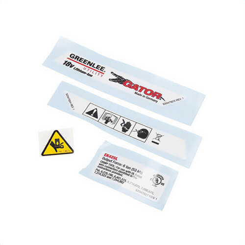 Greenlee® 52182 Decal Kit, for Use with Gator® EK425L Battery Powered Crimping Tool