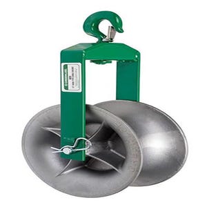 Greenlee® 651 Hook Sheave Assembly, 4,000 lb, 12 in Sheave OD, Aluminum Alloy/Forged Steel