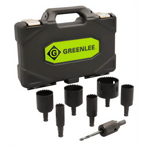 Greenlee® 830Q Hole Saw Kit, Quick Change, for Use With 1/2 to 2 in Conduit, Bi-Metal, 10 in L x 8.4 in W x 3.2 in H