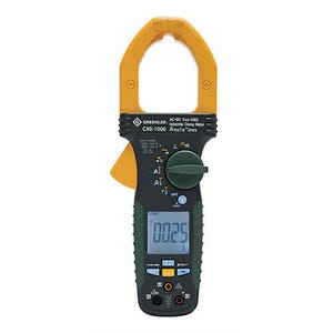 Greenlee® CMI-1000 Standard Clamp Meter, 60/600/1000 A at 600/1000V AC/DC, 600 Ohm/6/60 kOhm, 40/50 Hz, 2 in Jaw, LCD Display