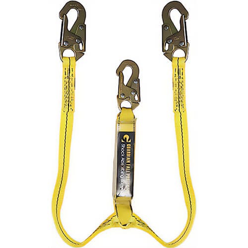 Guardian® 01218 Double Leg Lanyard with Rebar Hooks, 4 ft