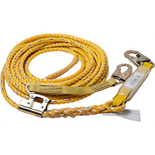 Guardian® 01324, 100 Poly Steel Rope VLA with Shock Pack, Positioning Device, 18 in Lanyard Extension