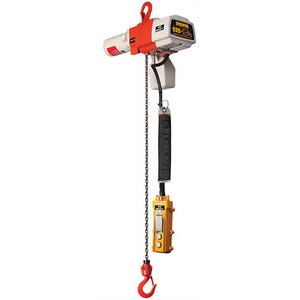 Harrington® ED350DSA-10 Dual Speed Electric Chain Hoist, 1 in Hook Opening, 350 lb Load, 10 ft Lift, 13 in Minimum Hook